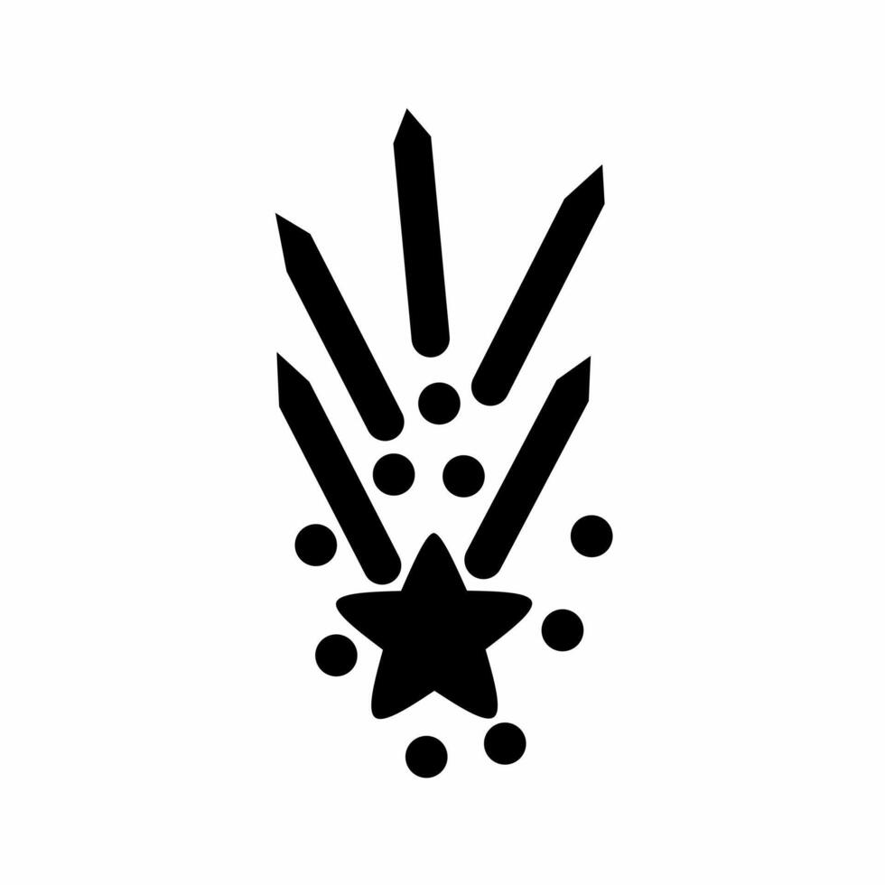 shooting star with black trail isolated on white background. vector