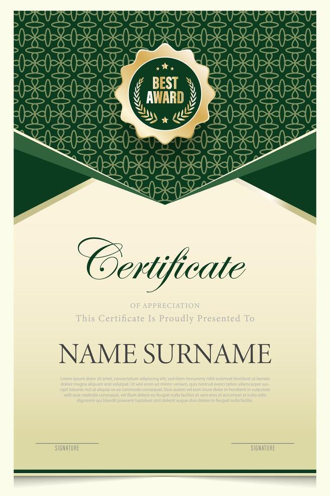 green certificate background pattern vector