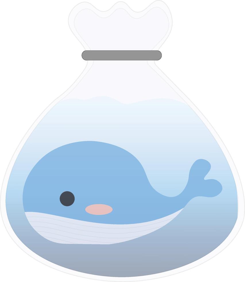 Whale in Plastic Bag vector