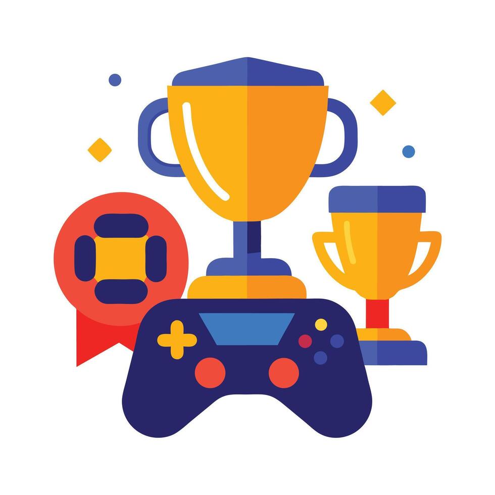 Vibrant 3d gaming console and gamepad advertisement banner vector