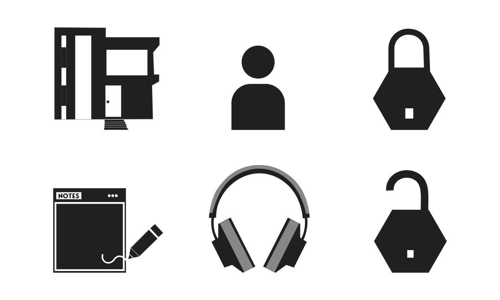 User Interface, UI Icons Silhouettes Collection Set for web, designing, and various other purposes on a White Background vector