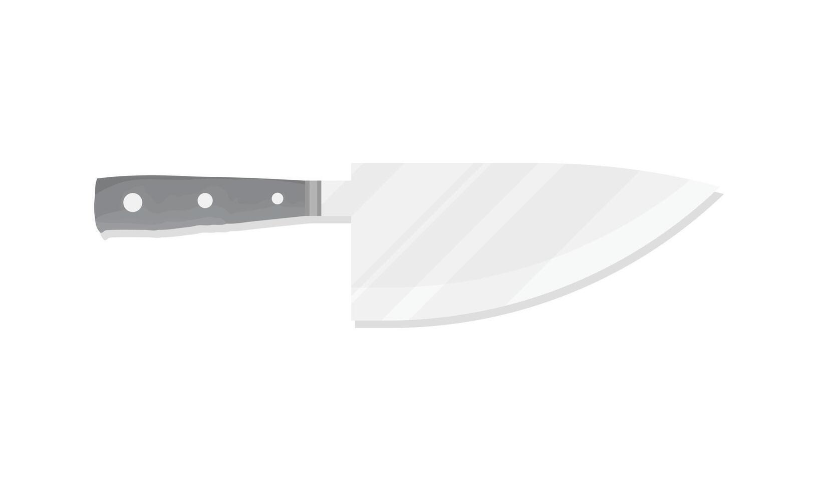 A sharp, stainless steel chef's knife illustration , isolated on a white background. vector
