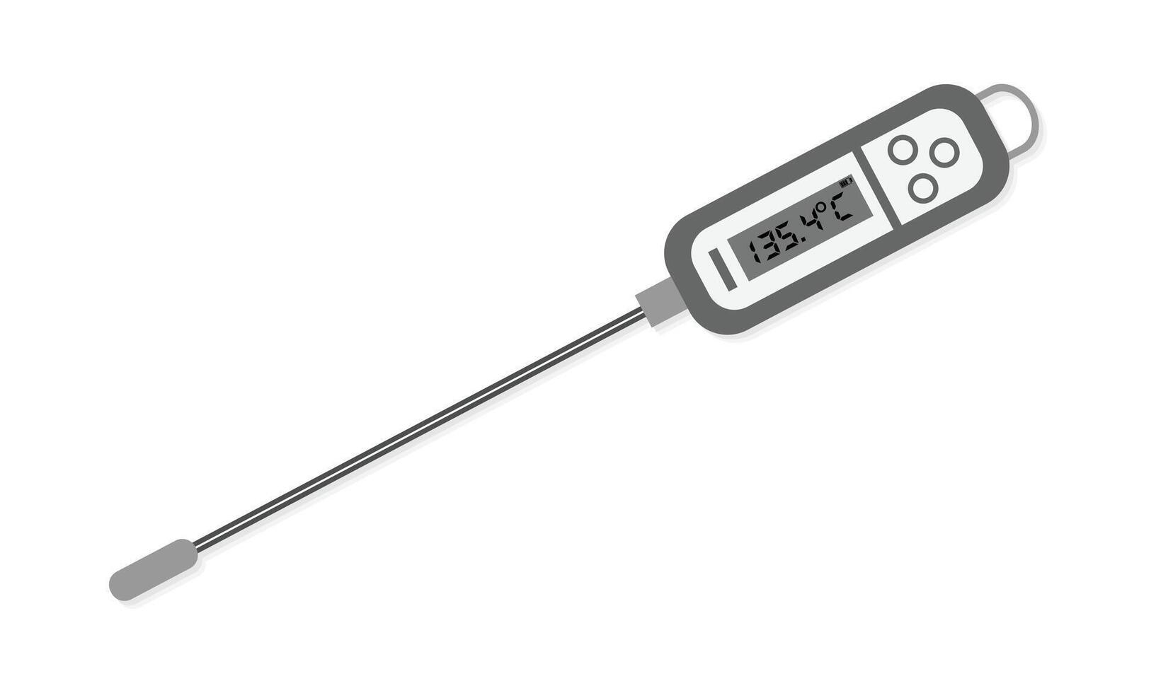 Digital Thermometer for Cooking Temperature Measurement, Chef's Professional Digital Thermometer, Temperature Probe isolated on a white background vector