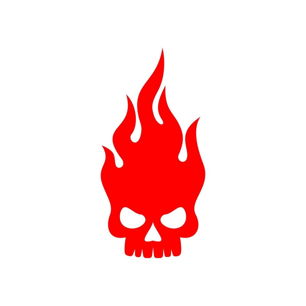 SKULL FIRE, skull burning vector