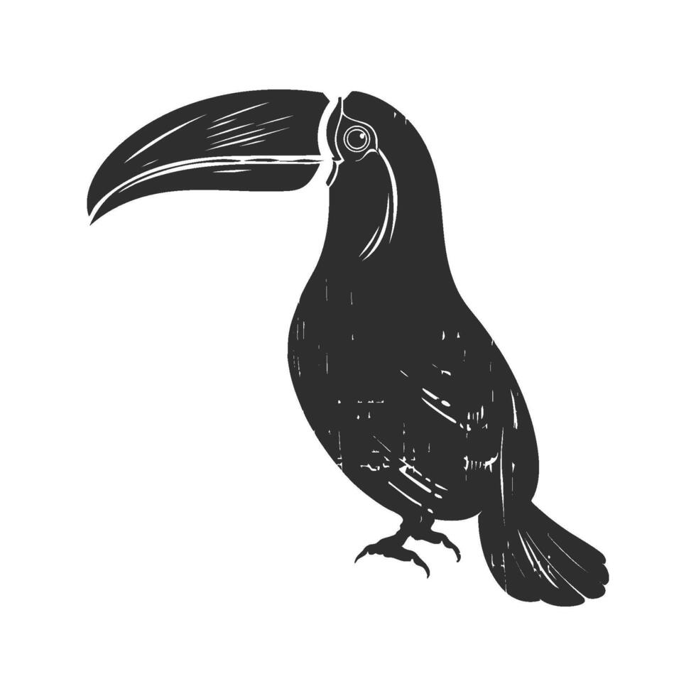 Toucan Bird Silhouette Illustration. Exotic Wildlife And Nature Symbol Isolated Illustration vector
