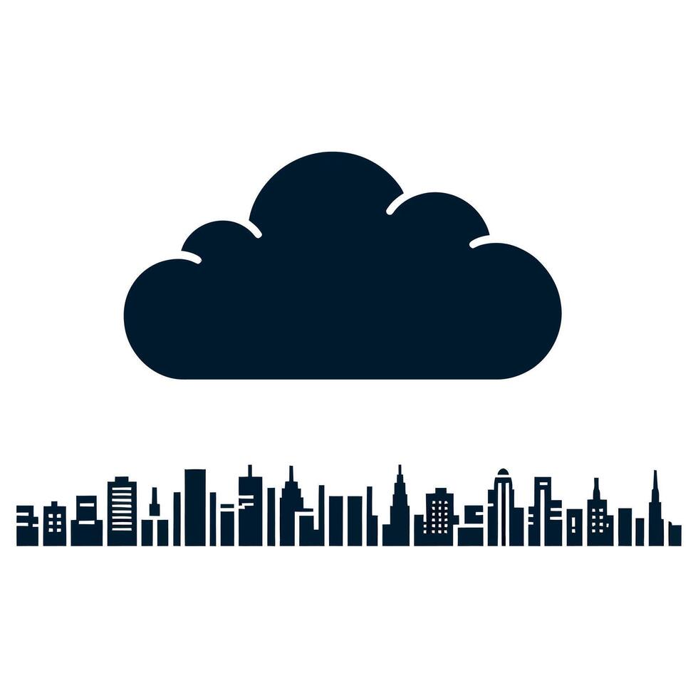 Cloud Over Cityscape Urban Art Print vector