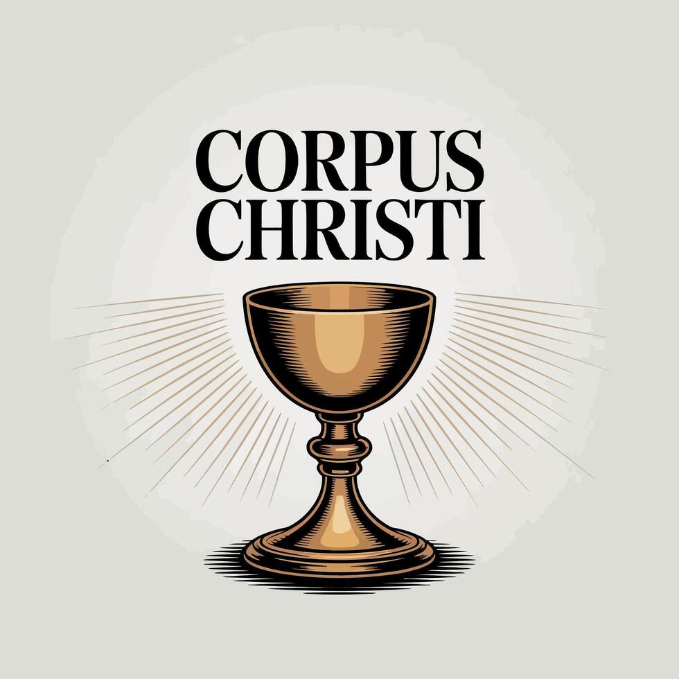 Corpus Christi Chalice Symbol Sacred Catholic Worship Art vector