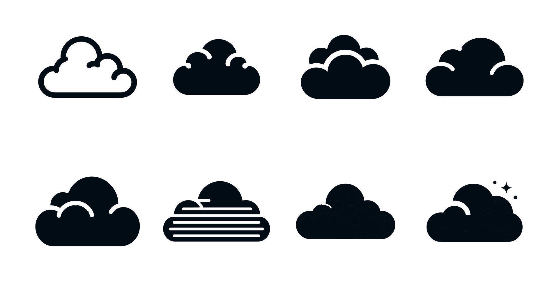 Cloud Icon Set Nature Sky Art vector