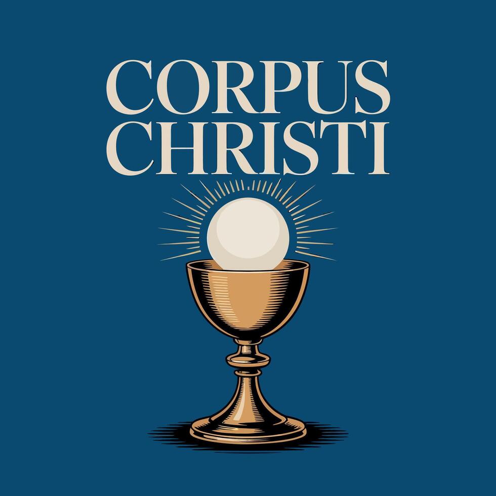 Corpus Christi Eucharist Celebration Chalice Holy Communion Symbol vector
