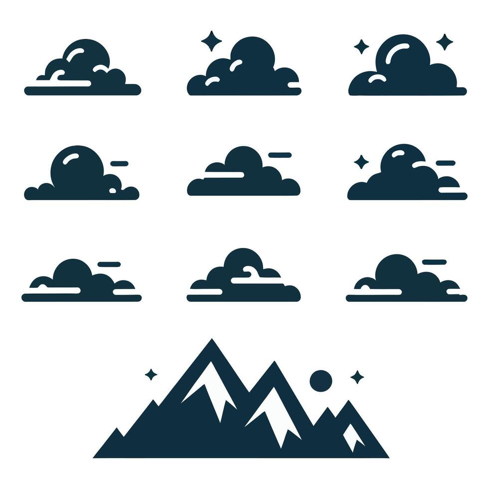 Mountain Cloudscape Adventure Art Print vector
