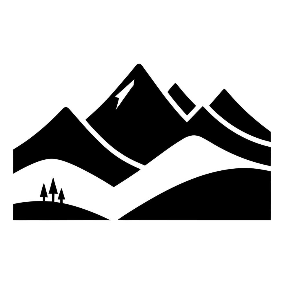 mountains and trees silhouette illustration vector