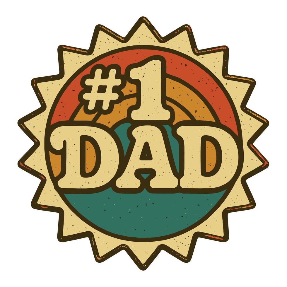 the number one dad badge is shown in a white background vector