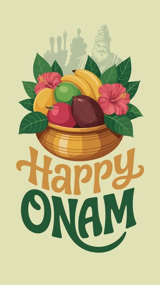 happy onam artwork illustration vector