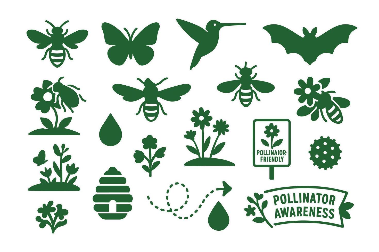 Pollinator Awareness and Conservation for Biodiversity Protection vector
