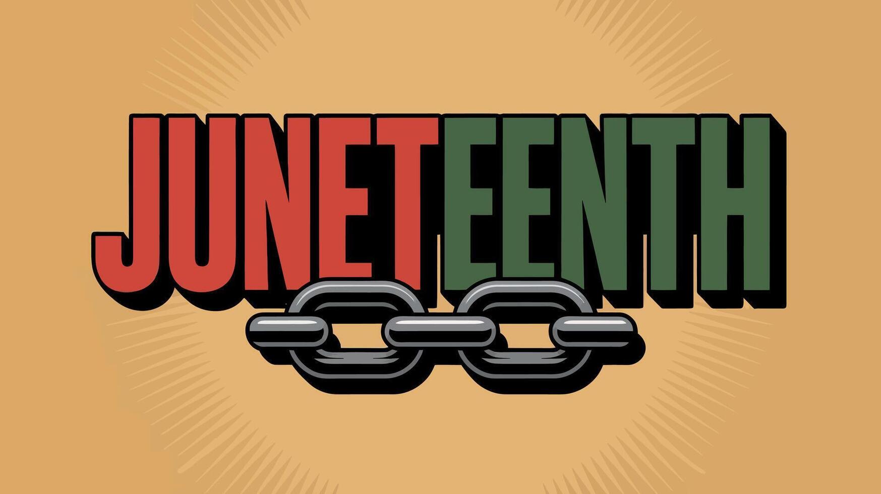 Juneteenth Broken Chains Poster African American Freedom Graphic vector