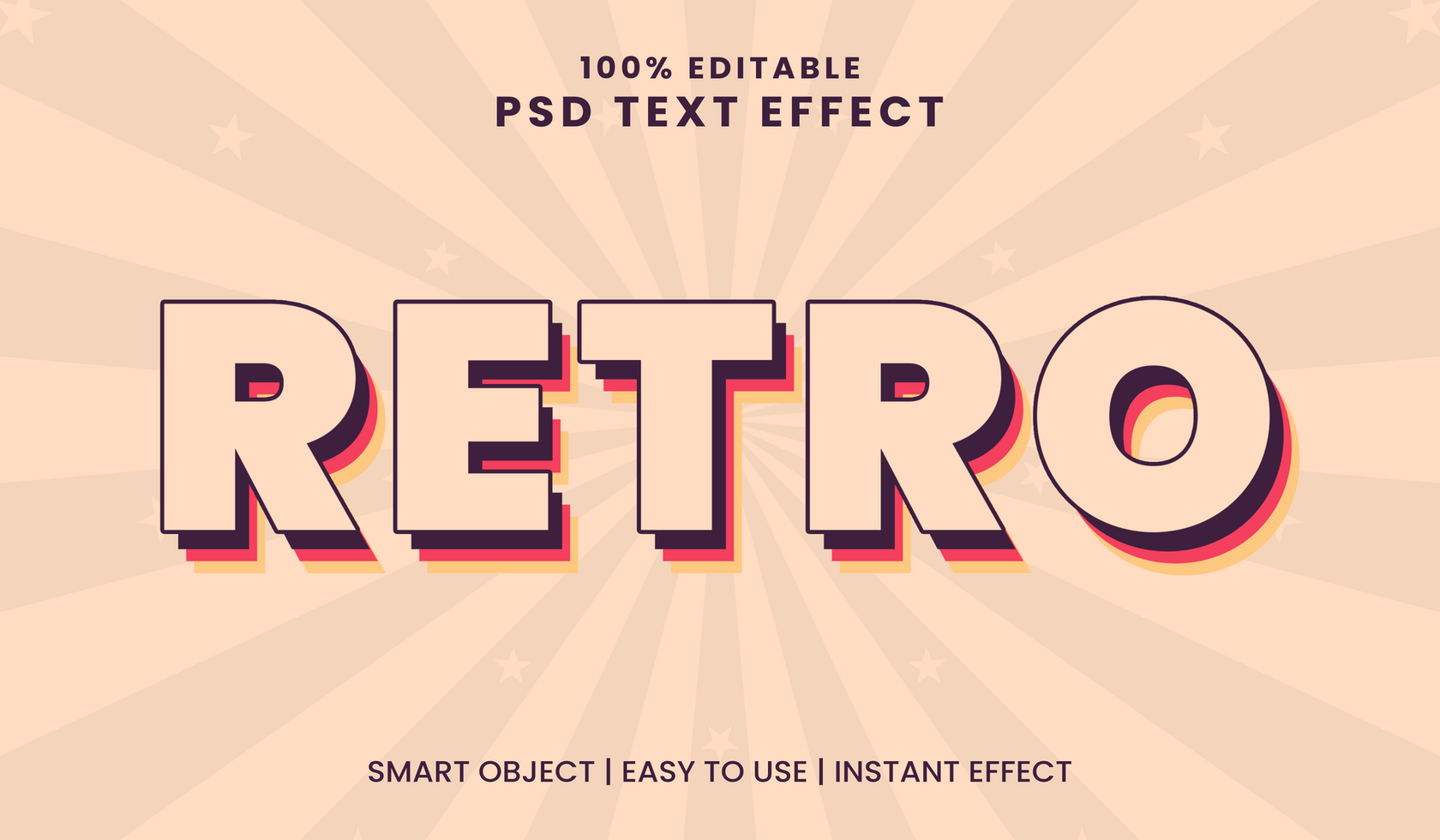 Retro Text Effect for Posters and Social Media psd
