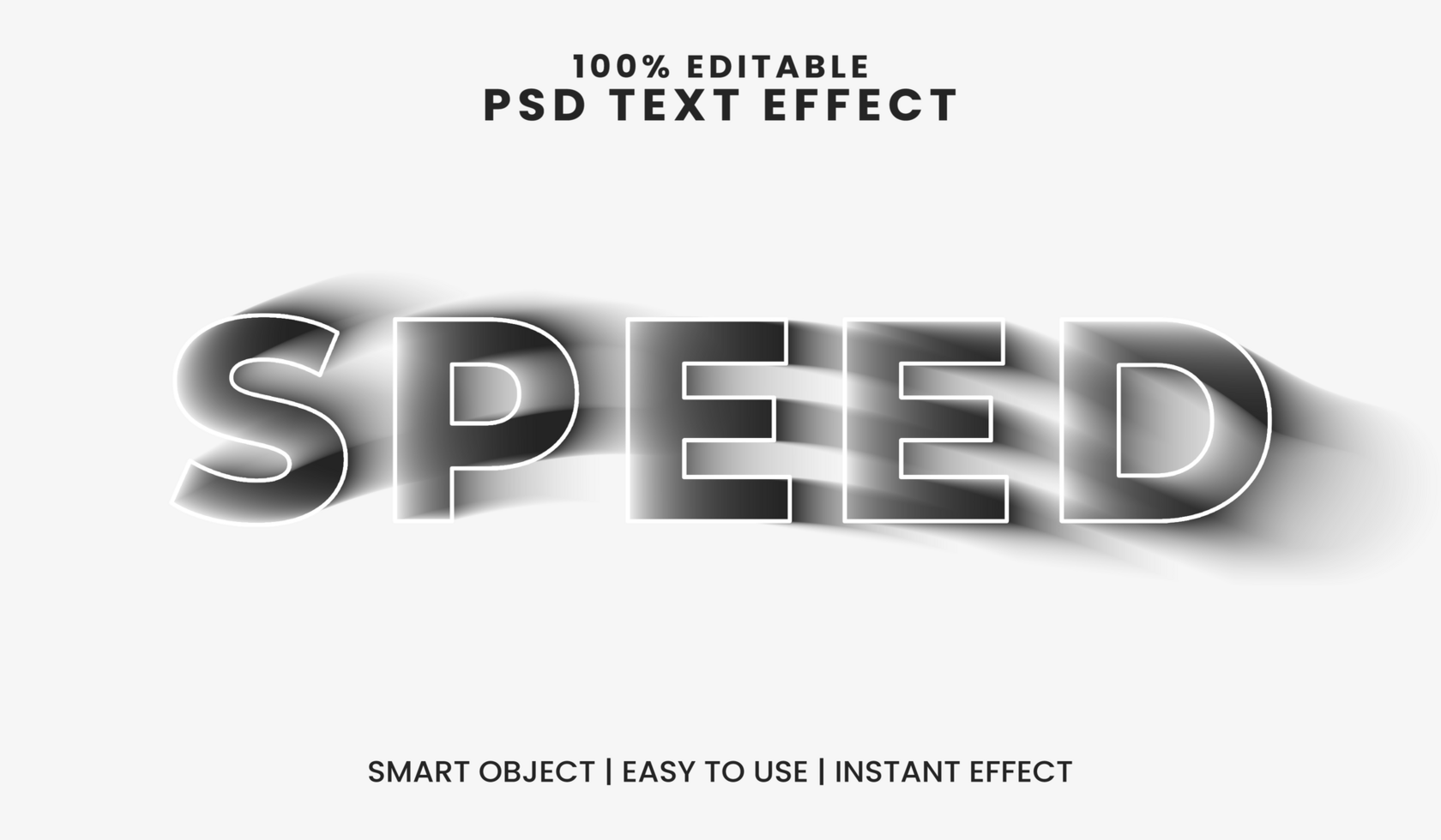 Speed Motion Blur Editable Text Effect psd