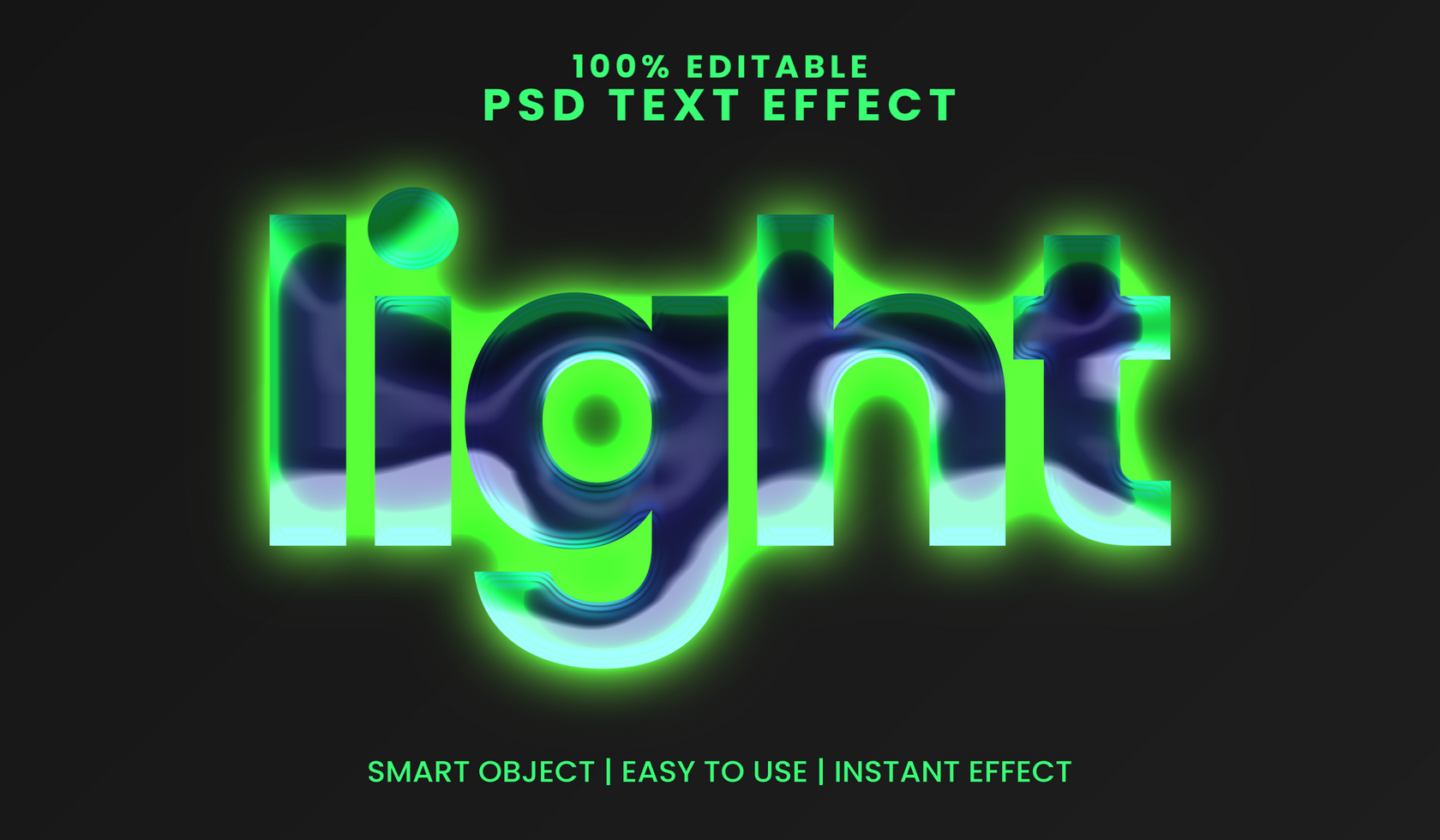 Glowing Green Neon Light Text Effect psd
