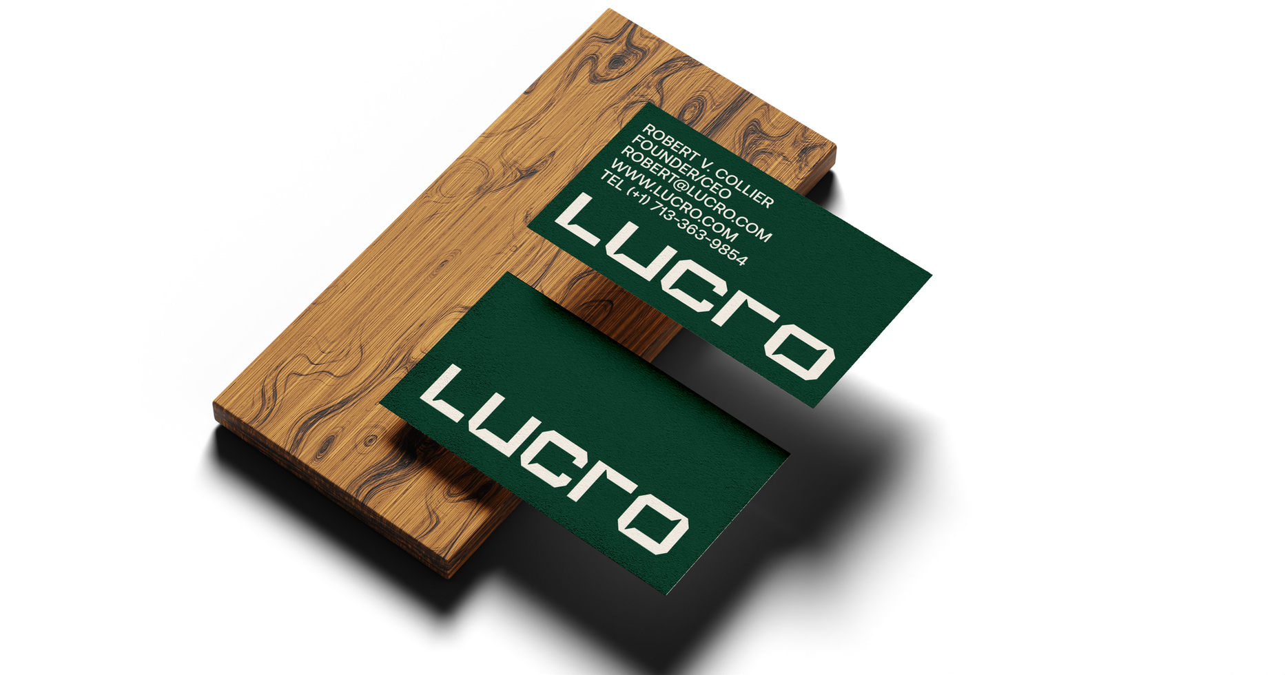 Business Card Mockup on Wood psd