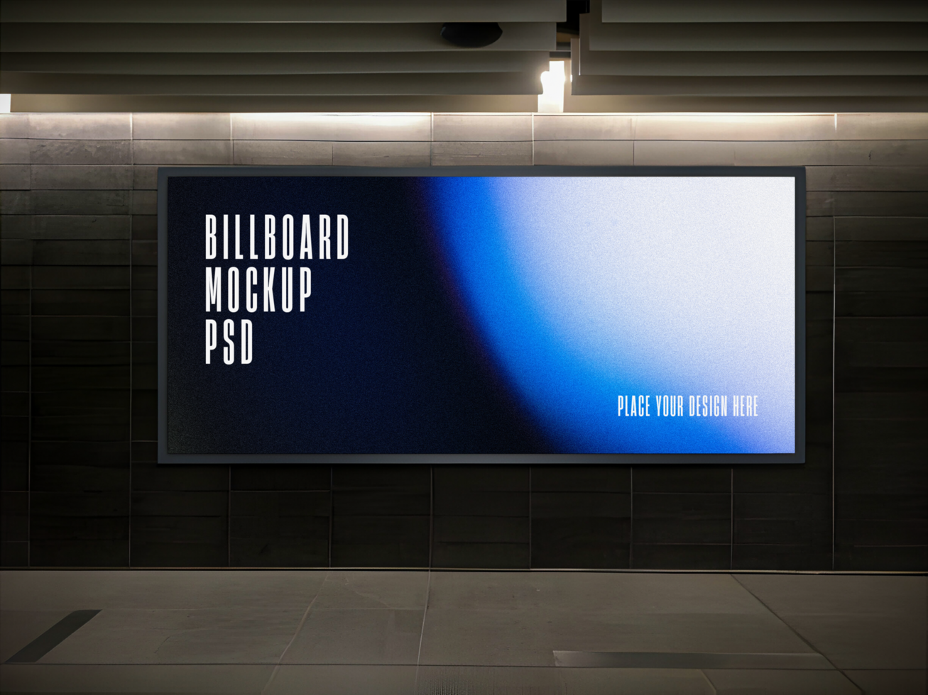 Digital Billboard Mockup Modern Indoor Advertising Display psd