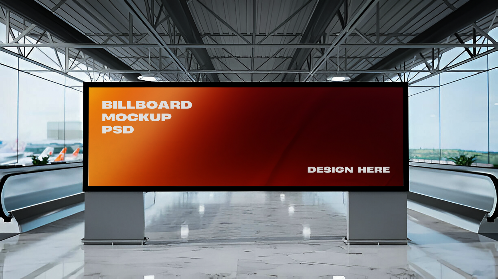 Airport Terminal Billboard Advertisement Display psd