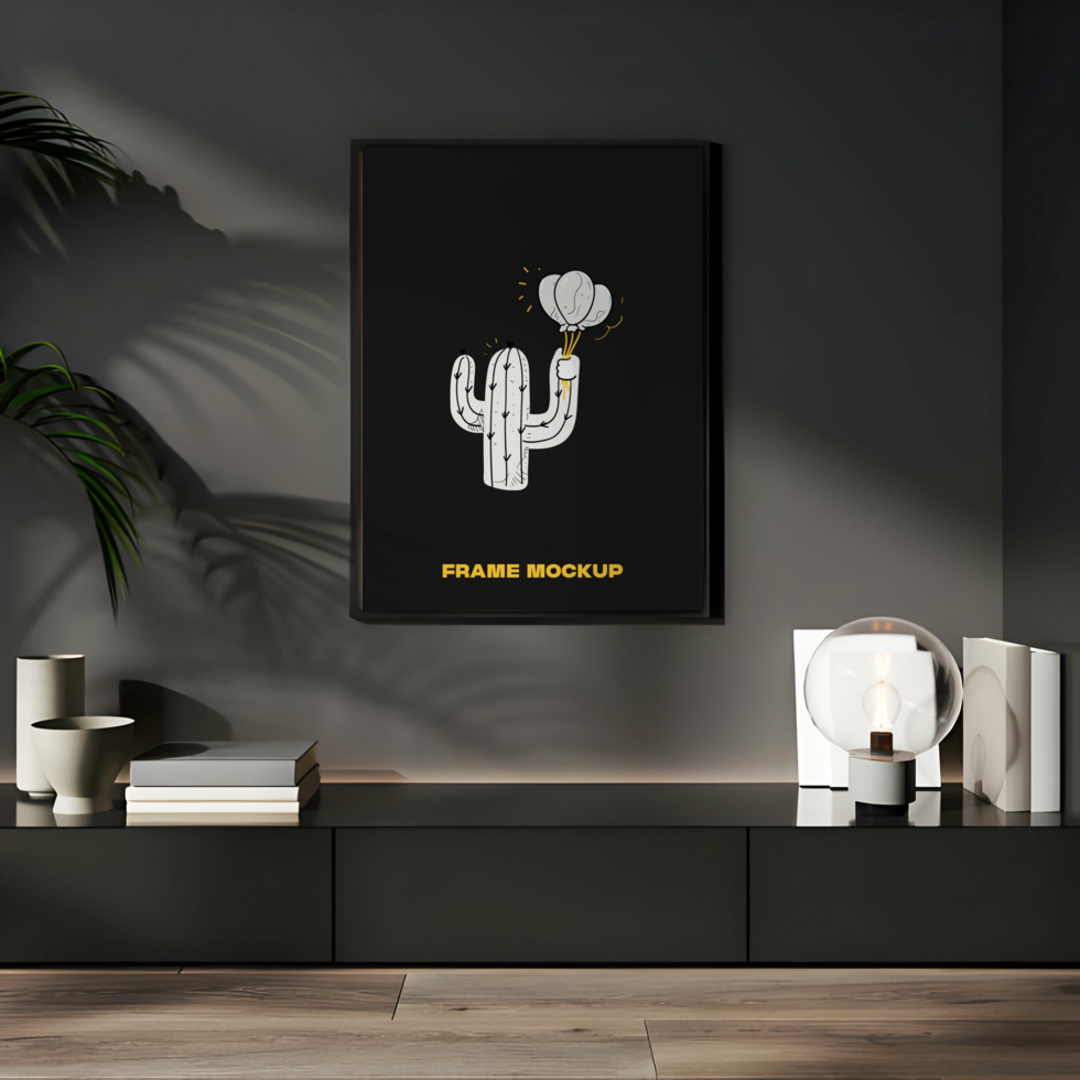 Frame Mockup in Modern Living Room Interior psd