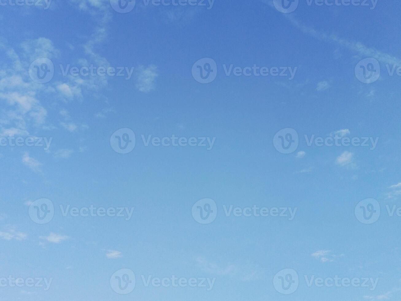 Open Blue Sky with Few Clouds Backdrop - Serene Weather and Natu photo