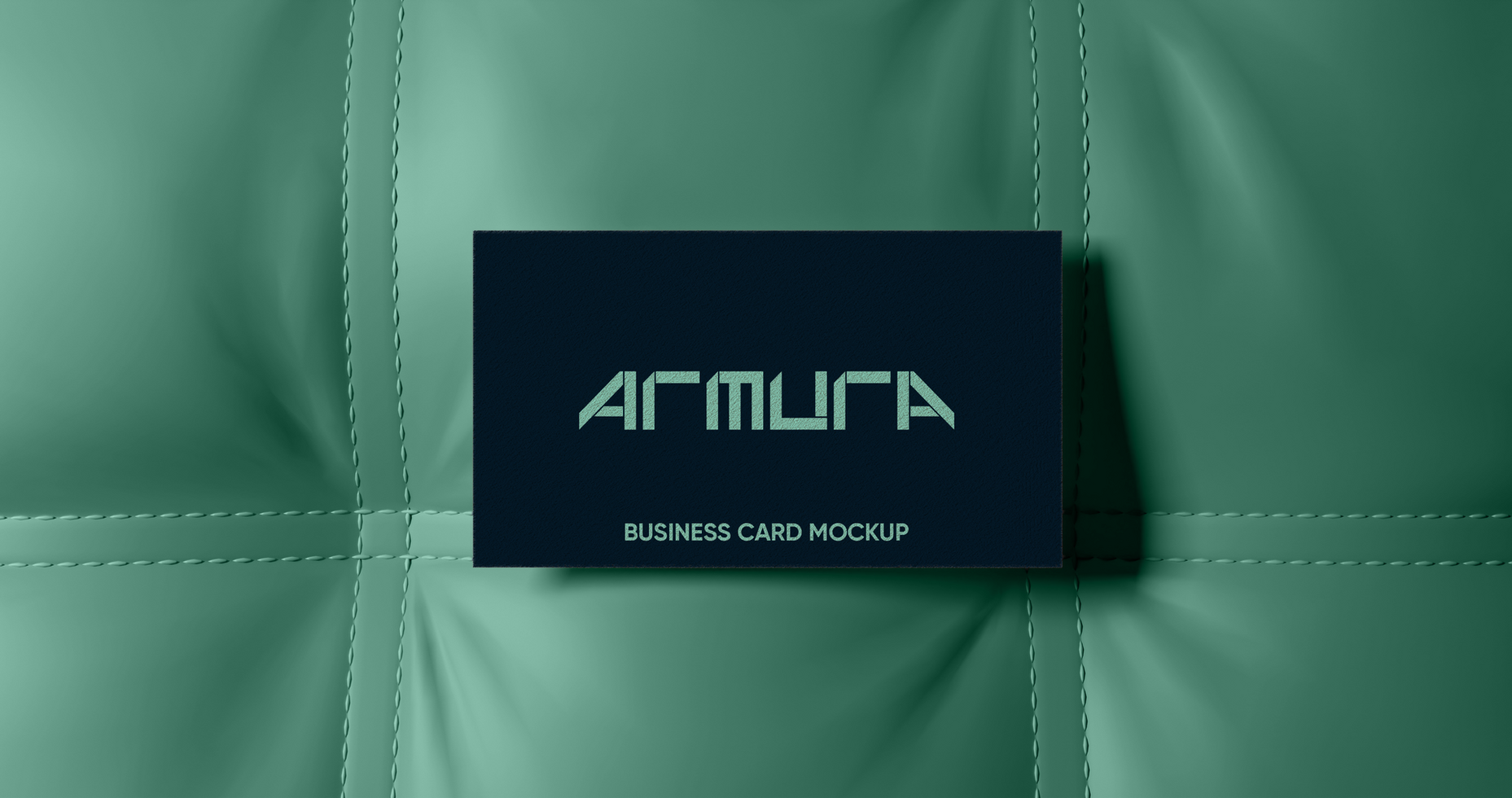 Business Card Mockup on Green Background psd
