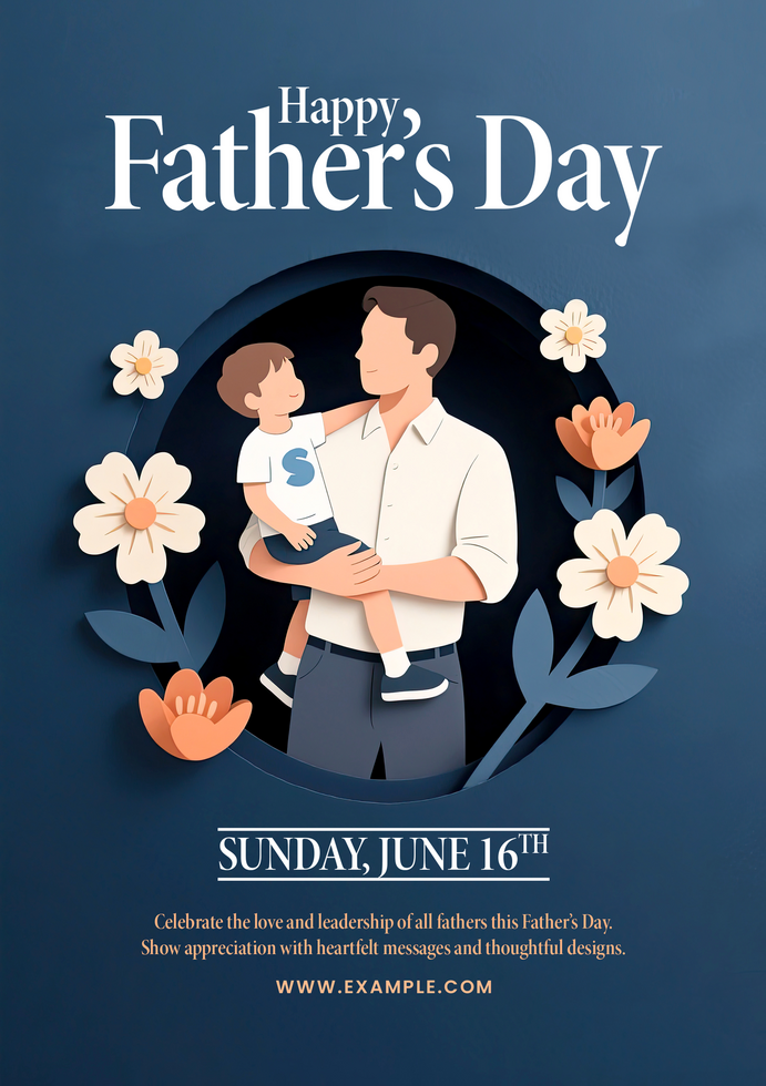 Dark Gray Professional Happy Fathers Day psd