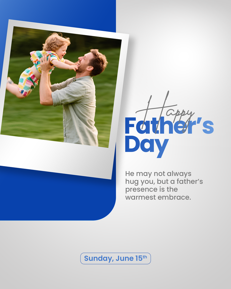 Blue Luxury Minimalist Happy Father's Day psd