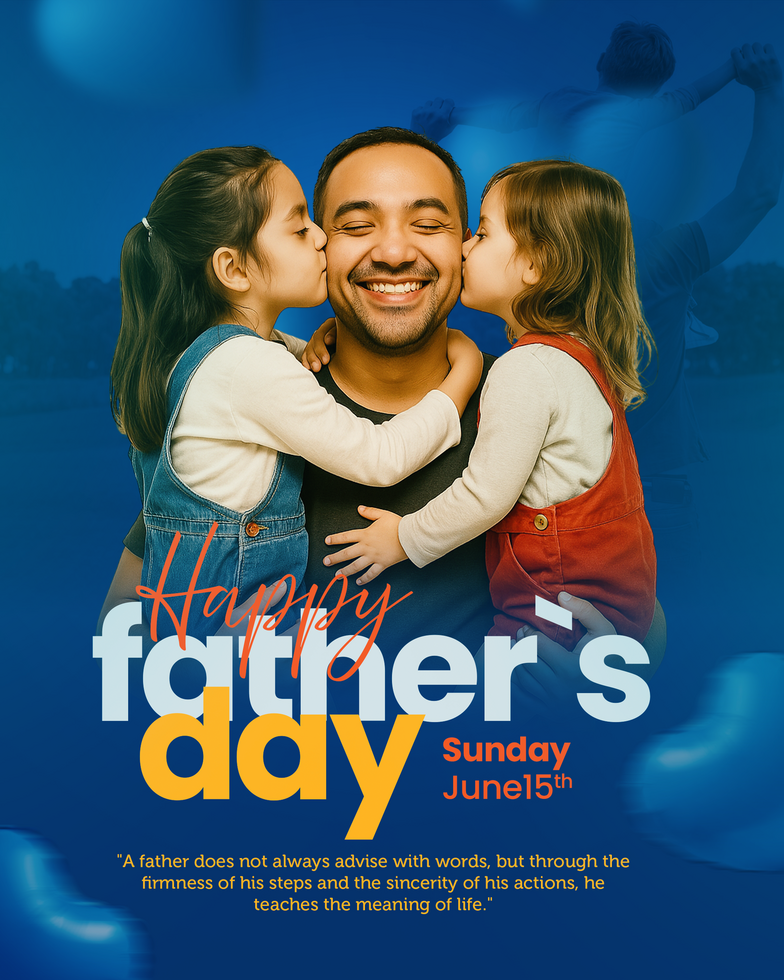 Blue professional Happy Father's Day Social Media Post psd