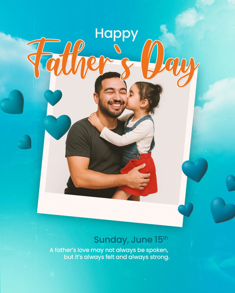 Happy Father's Day with Photo Mockup psd