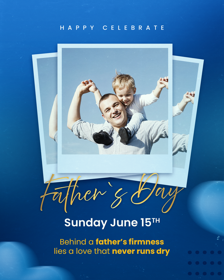 Simple Blue Happy Celebrate Father's Day psd