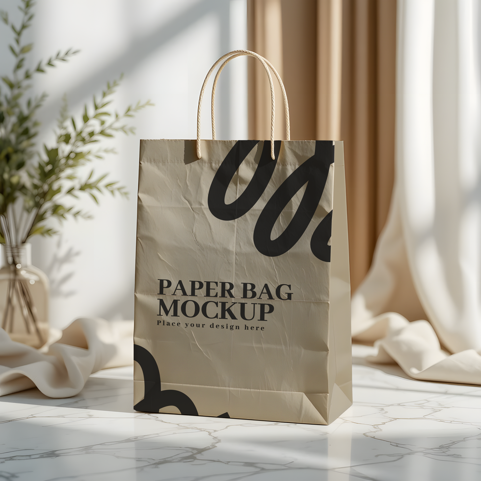 Paper Bag Mockup for Branding Presentation psd