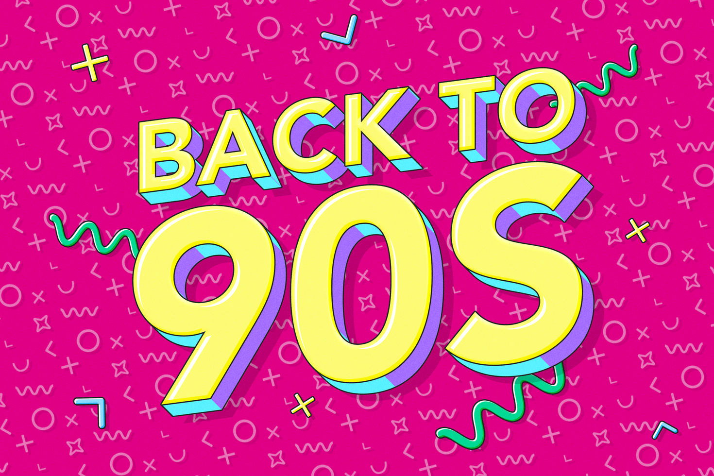 3D Simple 90s Text Effect psd