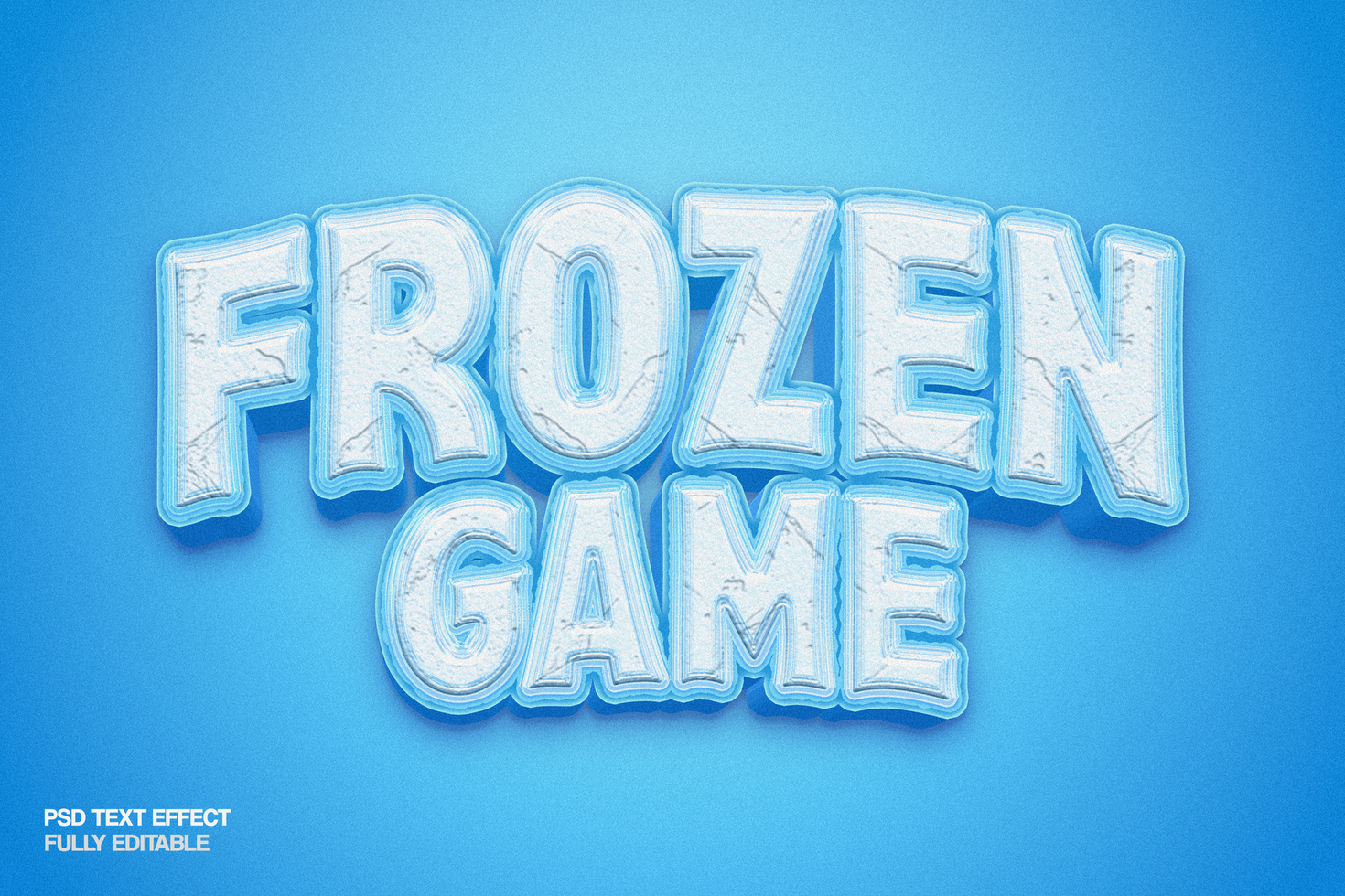 Frozen Ice 3D Text Effect psd