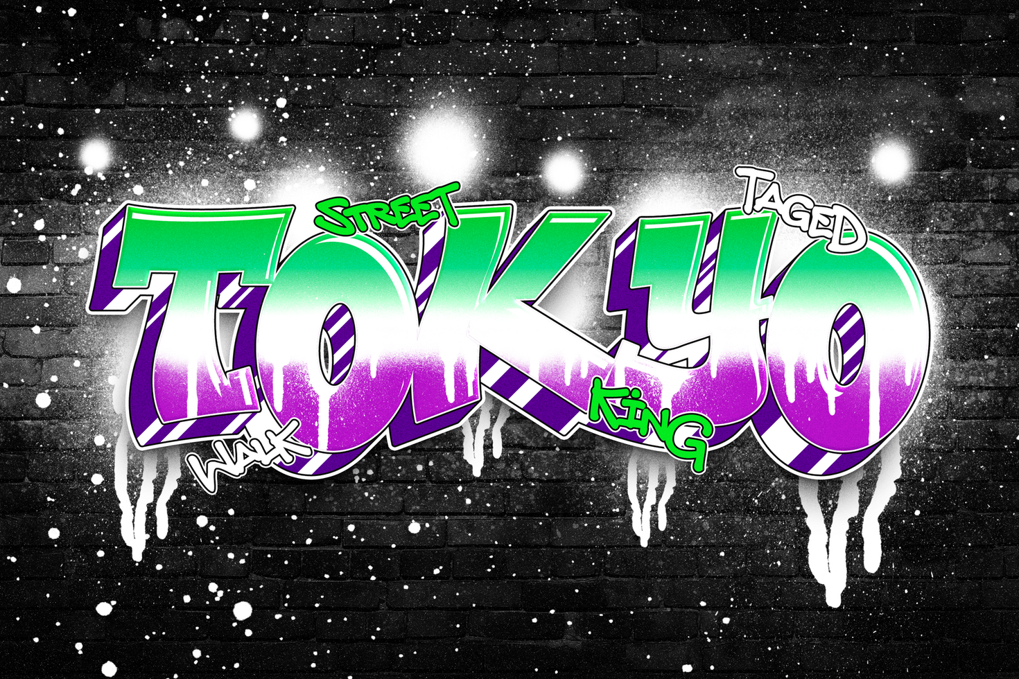 Gradient Graffiti Text Effect psd