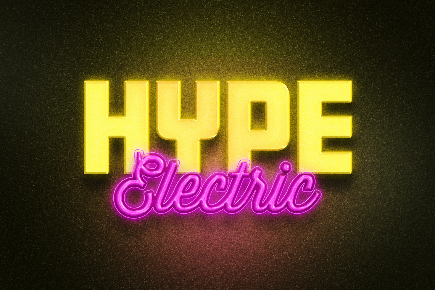 Neon Glow 3D Text Effect psd