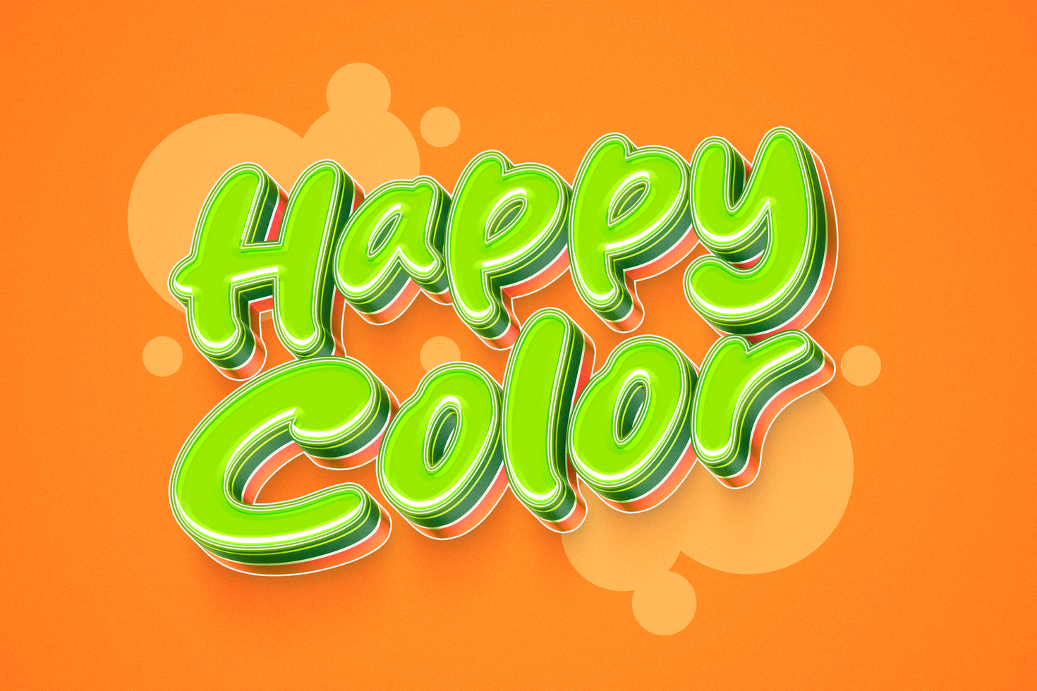 Happy Playful 3D Text Effect psd