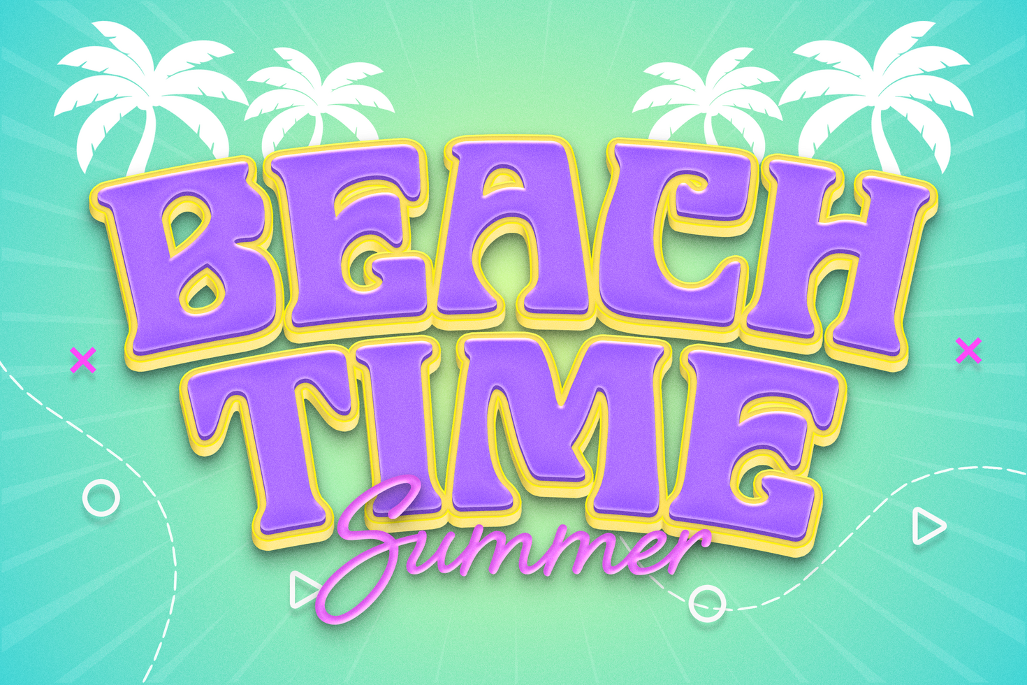 Beach 3D Text Effect psd