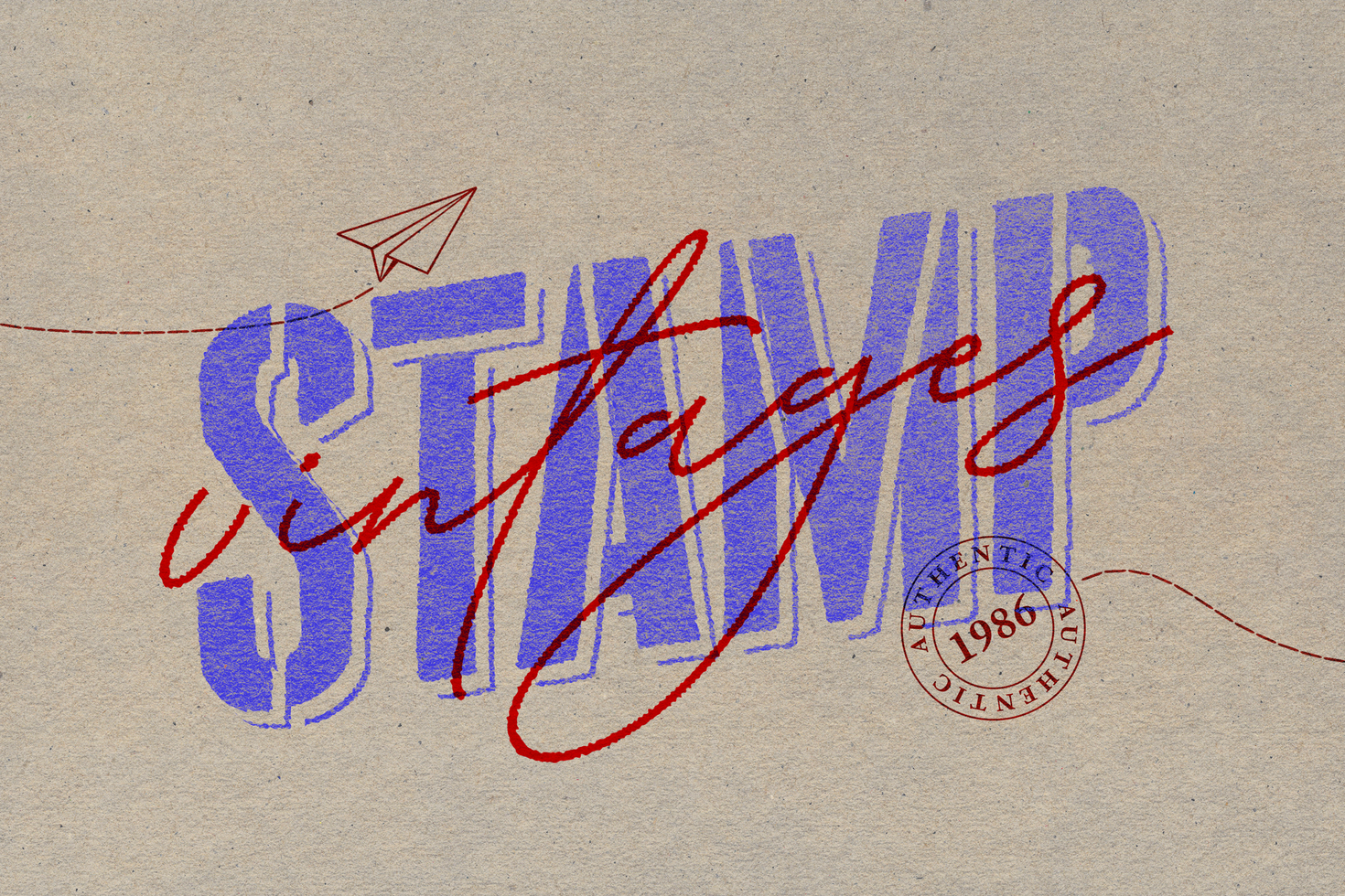 Stamp Text Effect psd