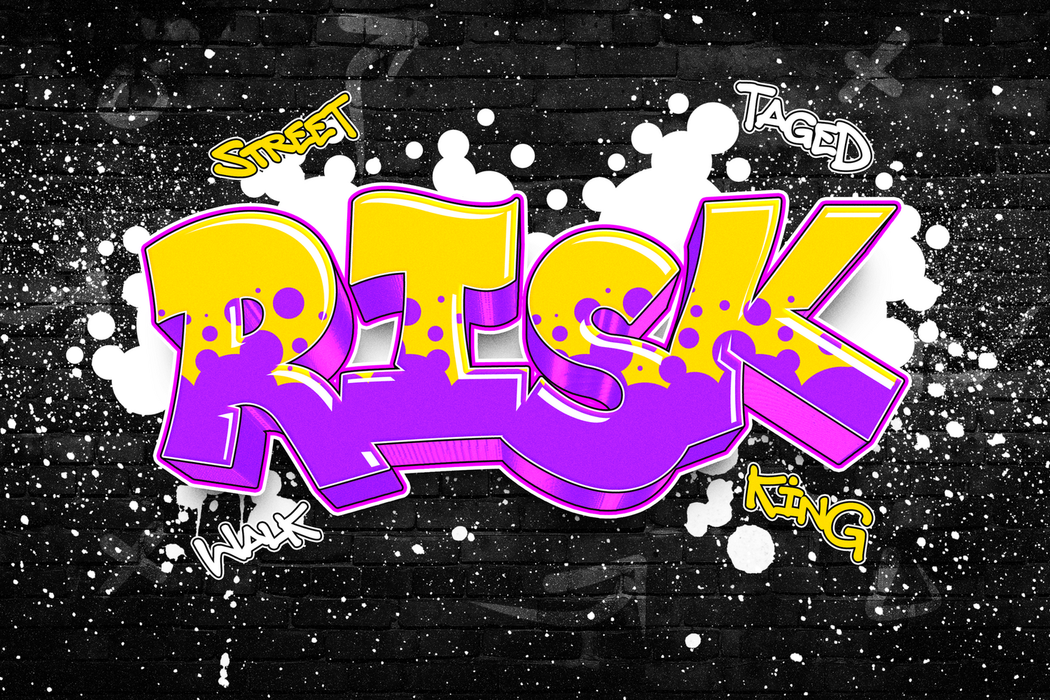 Risk 3D Graffiti Text Effect psd