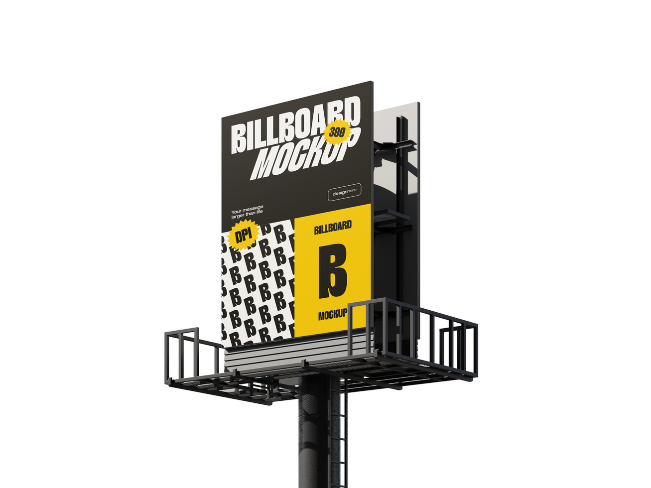 Outdoor Vertical Billboard Mockup psd