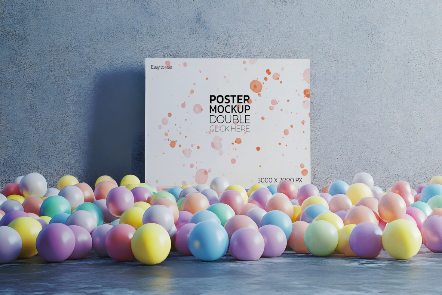 Playful Canvas Mockup in a Pastel Ball Pit psd