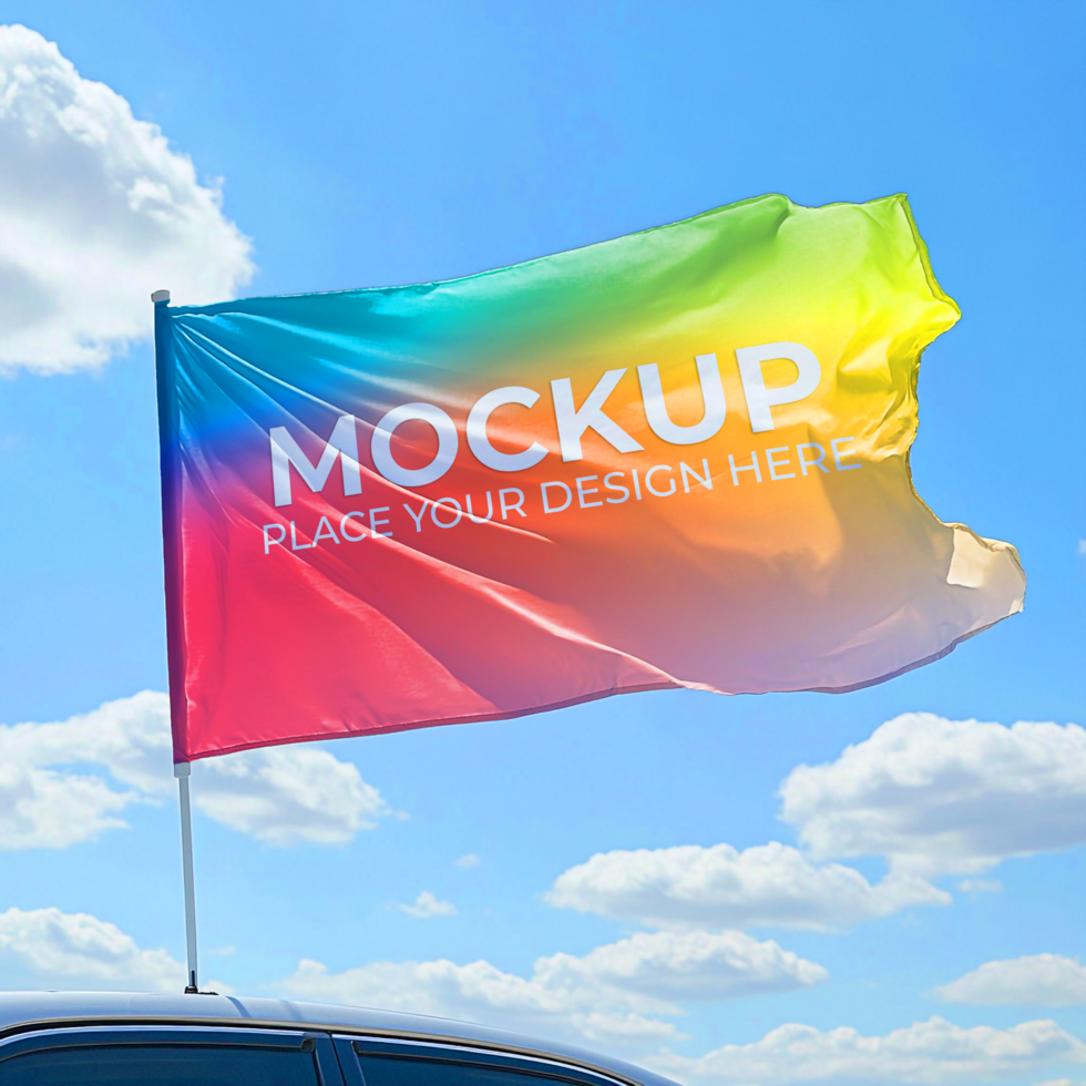 Vibrant Rainbow Flag Mockup Perfect for Your Design Showcase psd