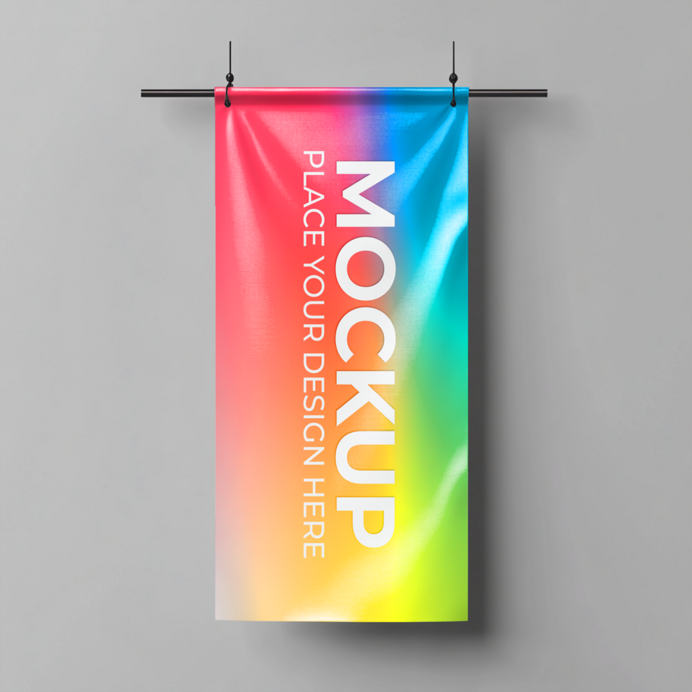 Vibrant Rainbow Banner Mockup Perfect for Branding Design psd