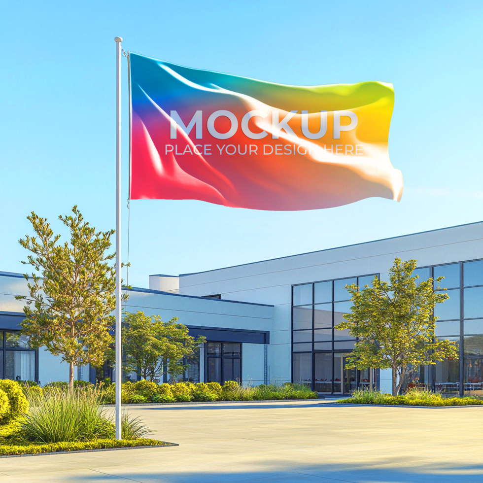Vibrant Flag Mockup Showcase Your Brand with Impact psd