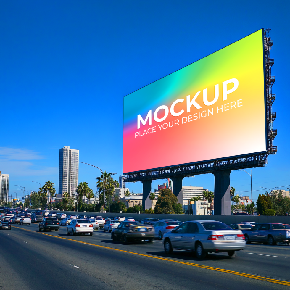 Billboard Mockup Showcase Your Design on a Giant Digital Screen psd