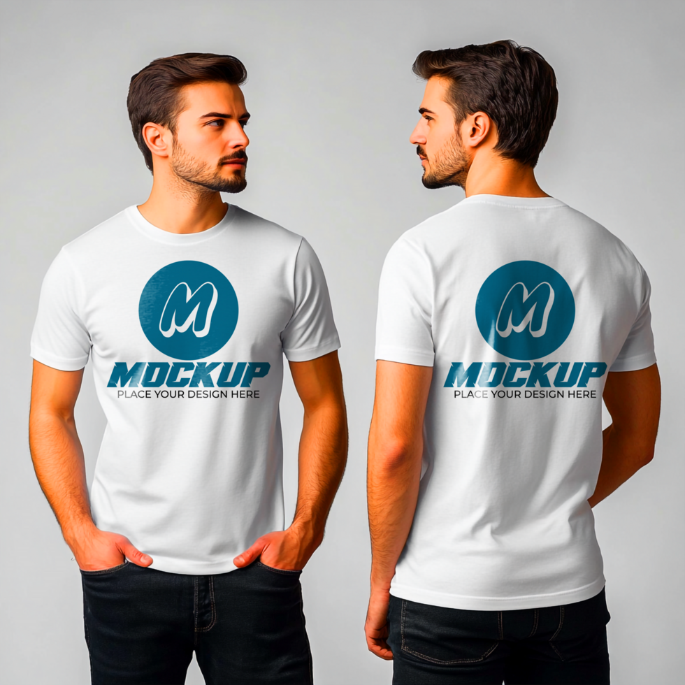 TShirt Mockup Front Back Views for Design Presentation psd