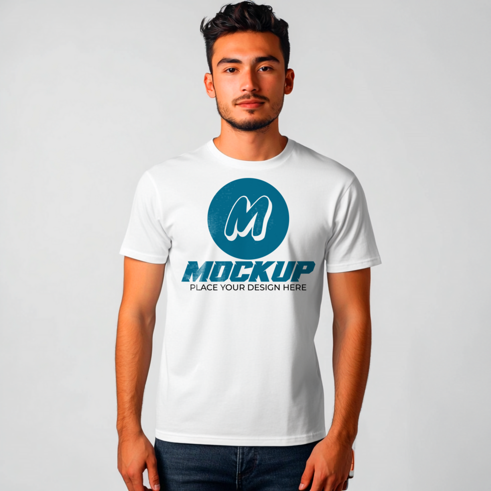 Mens TShirt Mockup Apparel Design Template with Branding psd